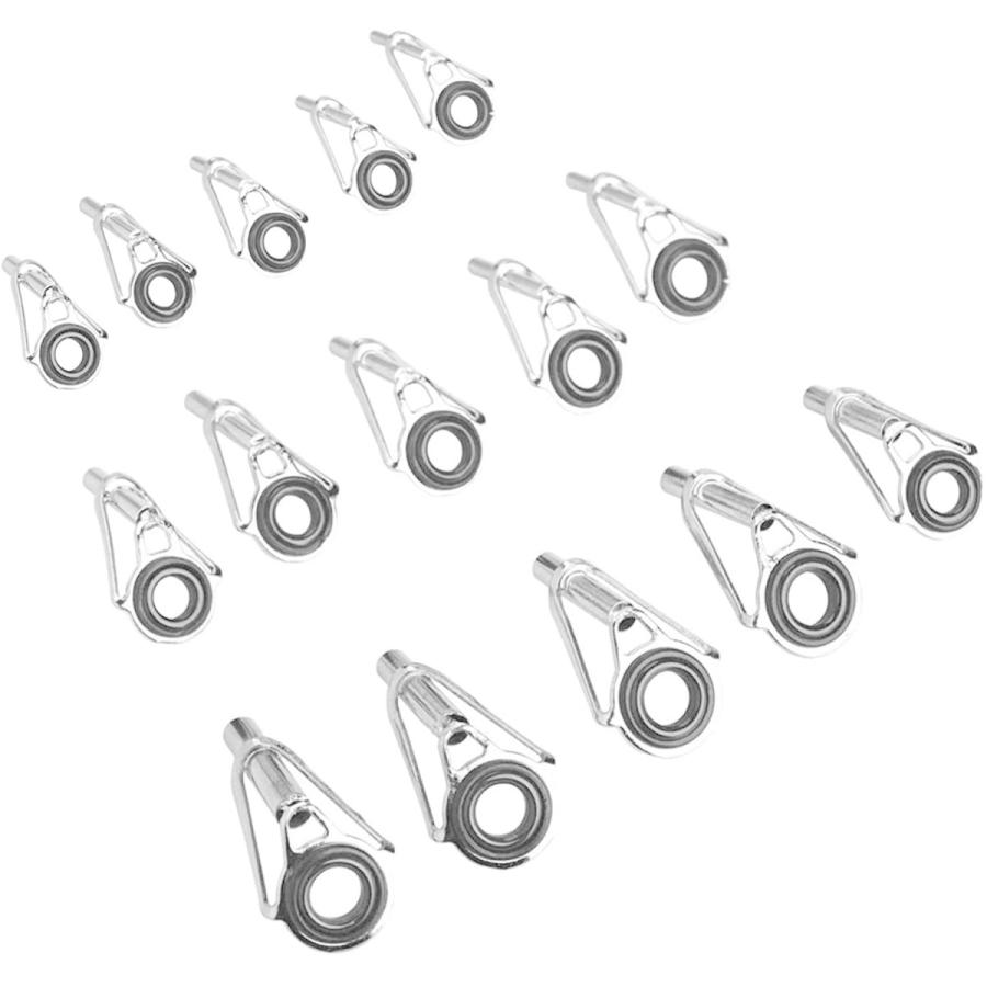 トップガイド ロッドガイド 穂先 15点セット ステンレス 修理 釣り竿