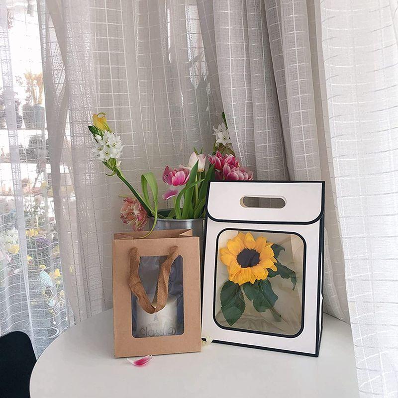 おしゃれ Yuena Care ギフトバッグ おしゃれ 手提げ紙袋 10枚 中身見える 透明 ペーパーバッグ 誕生日 大 プレゼント用 パ Sakcc Ca