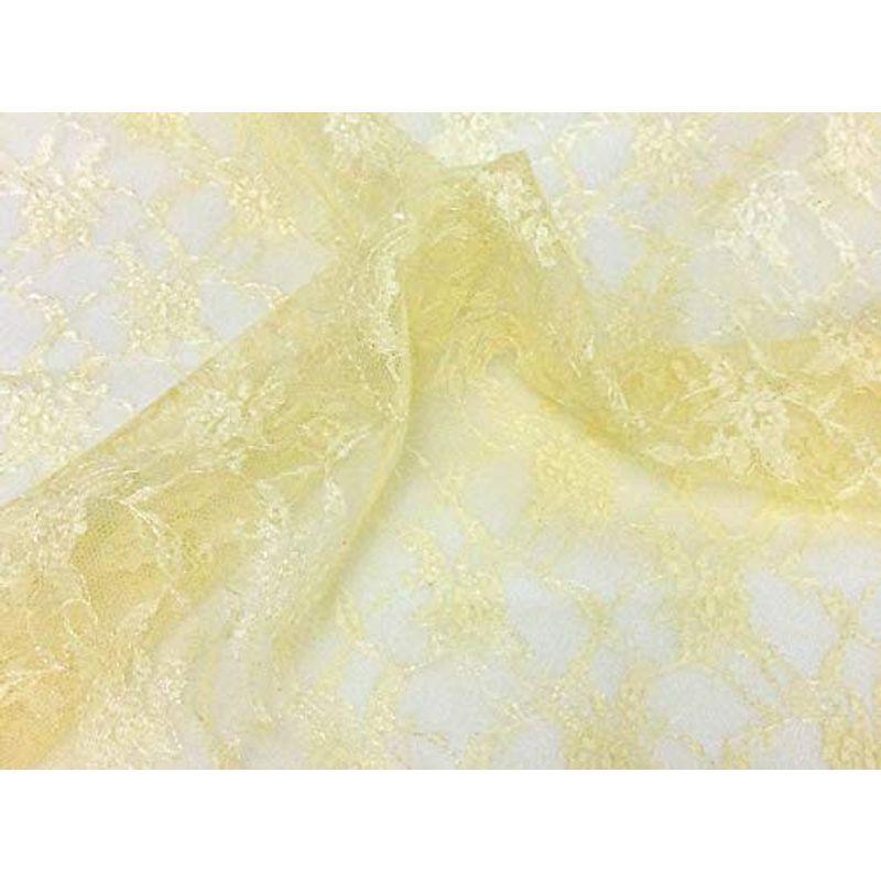 割引カーニバル ラッセルレース 花柄 レース生地 約110ｃｍ巾 10ｍカット Col 4 イエロー 3277 10m オンラインストアショップ Ssl Daikyogo Or Jp