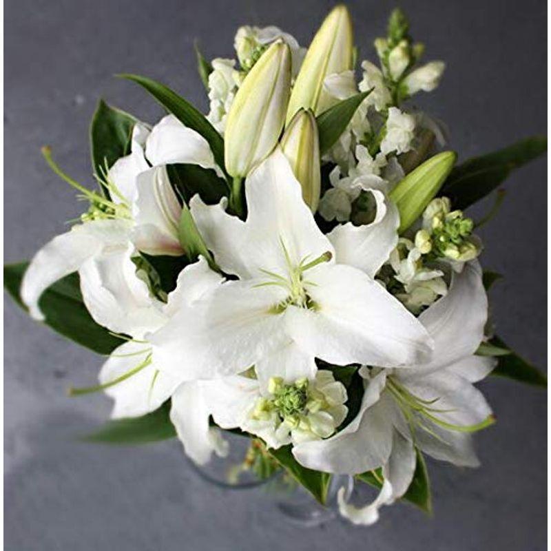 期間限定で特別価格 KOBE Flower smith ReiRi お供えの花 純白の大輪白ユリの花束 マケプレプライム便 spurs.sc