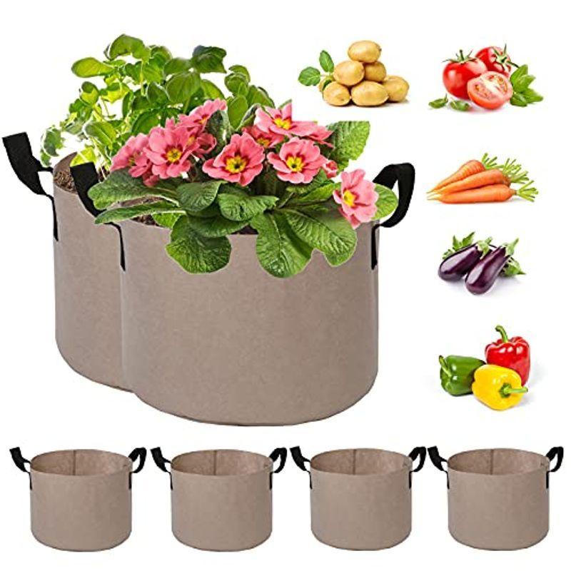 791円 新品 正規品 In4m フェルトプランター 7ガロン 6個セット 持ち手付き 通気性 大容量 不織布ポット 布鉢 植え袋 植物育成 野菜 花 果物栽培袋