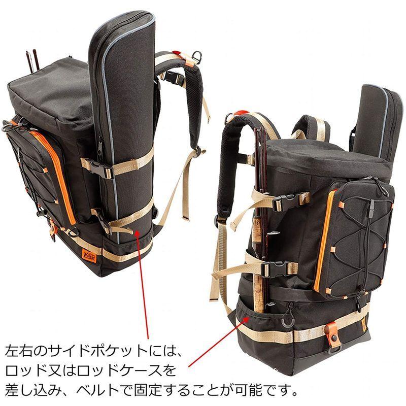 年間定番 釣り リュック 防水 多機能 大容量 フィッシングバッグ ロッドホルダー 釣りバッグ タックルバッグ ブラック ゴールド ブラックゴールド Karolinemedeiros Com Br