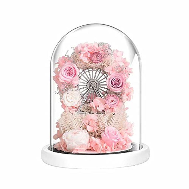 超爆安 枯れない 花 プリザーブドフラワー 可愛い 花の大観覧車 バラ レッドローズ 薔薇 ボール 2カラー ブリザードフラワー ロマンティック 美
