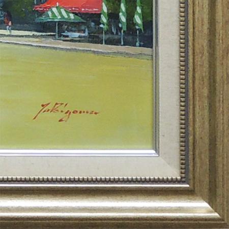 絵画 油絵 パリの街角・モンスニ通り フランス （滝川英彦） 【肉筆
