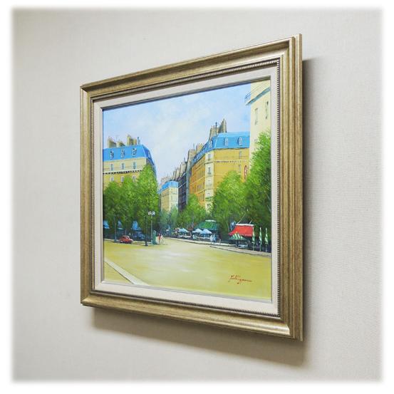 絵画 油絵 パリの街角・モンスニ通り フランス （滝川英彦） 【肉筆