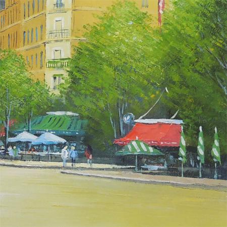 絵画 油絵 パリの街角・モンスニ通り フランス （滝川英彦） 【肉筆