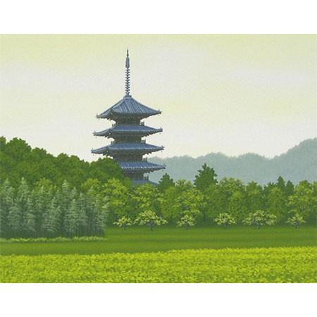 絵画 備中国分寺・五重塔 (小村伸治) 【肉筆】【油絵】【日本の風景
