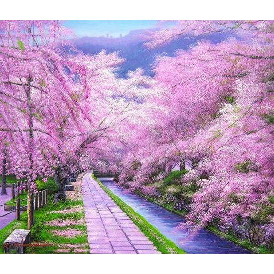 絵画 油絵 哲学の道 （木村由記夫） 【肉筆】【油絵】【日本の風景