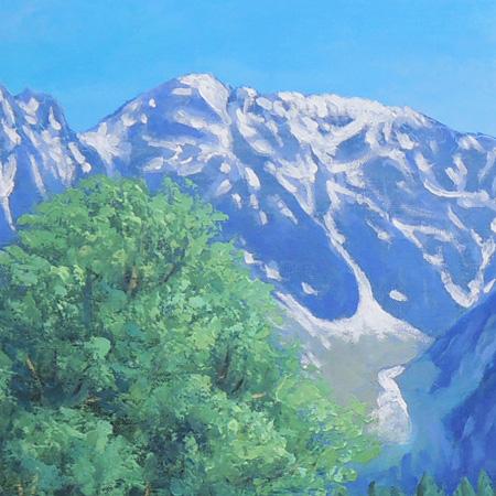 絵画 油絵 上高地 （大山功） 【海・山】【肉筆】【油絵】【日本の風景