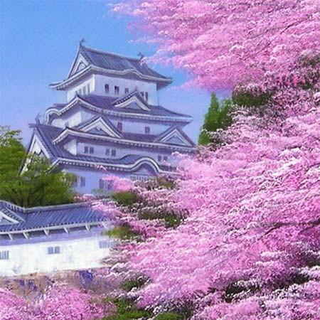 絵画 油絵 姫路城の桜 (木村由記夫) 【肉筆】【油絵】【桜絵 絵画 油絵 姫路城の桜 (木村由記夫) 【肉筆】【油絵】【桜絵
