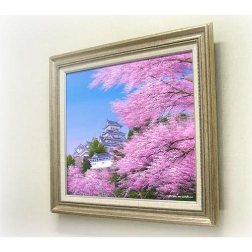 絵画 油絵 姫路城の桜 (木村由記夫) 【肉筆】【油絵】【桜絵 絵画 油絵 姫路城の桜 (木村由記夫) 【肉筆】【油絵】【桜絵