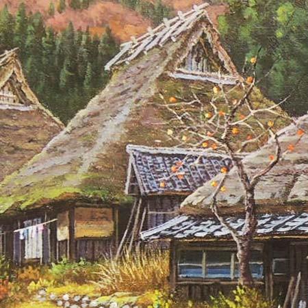 絵画 油絵 秋色京都美山 (猿渡一根) 【海・山】【肉筆】【油絵 絵画 油絵 秋色京都美山 (猿渡一根) 【海・山】【肉筆】【油絵