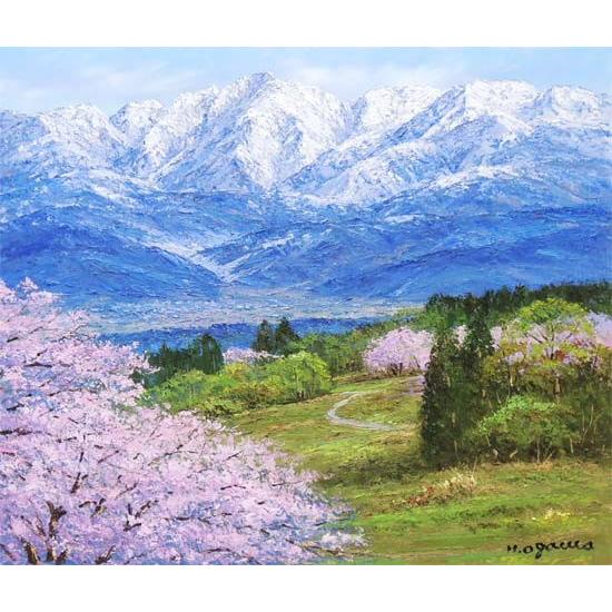 絵画　油絵　立山連峰眺望　（小川久雄）　　【海・山】【肉筆】【油絵】【日本の風景】【10号】｜kakejiku｜04