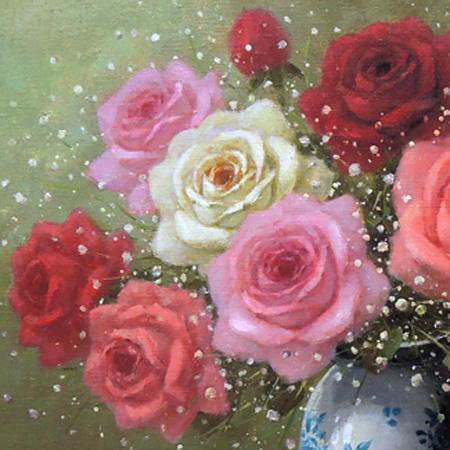 絵画 油絵 ばら (日野皖) 【肉筆】【油絵】【花】【10号 絵画 油絵 ばら (日野皖) 【肉筆】【油絵】【花】【10号