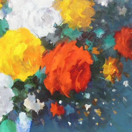 絵画 油絵 花バラ (春野修一) 【肉筆】【油絵】【花 絵画 油絵 花バラ (春野修一) 【肉筆】【油絵】【花