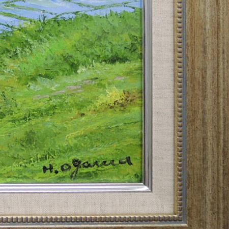 絵画 油絵 常念岳と桜 (小川久雄) 【肉筆】【油絵】【桜絵 絵画 油絵 常念岳と桜 (小川久雄) 【肉筆】【油絵】【桜絵
