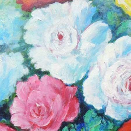 絵画 油絵 ばら （加瀬洋子） 【肉筆】【油絵】【花】【10号