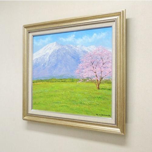 絵画 油絵 岩手山の桜 （小川久雄） 【肉筆】【油絵】【桜絵