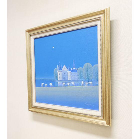 絵画 油絵 水辺の城 (松浦敬文) 【肉筆】【油絵】【外国の風景 絵画 油絵 水辺の城 (松浦敬文) 【肉筆】【油絵】【外国の風景