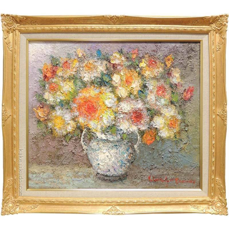 絵画 油絵 ばら 渡部ひでき 肉筆 油絵 花 Ya 1974 掛け軸 絵画の専門店 掛軸堂画廊 通販 Yahoo ショッピング