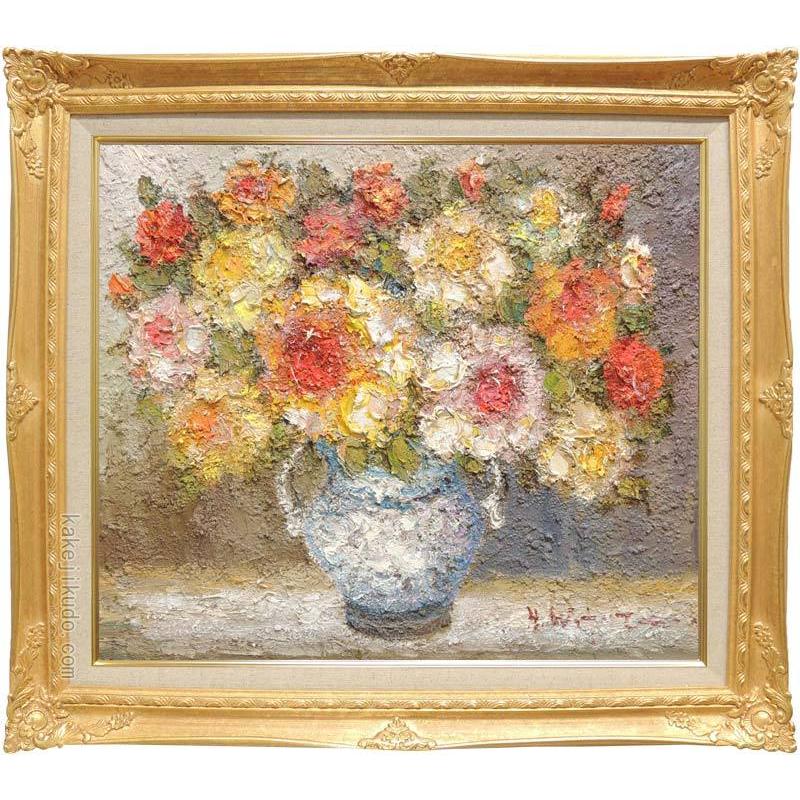 絵画　油絵　ばら　（渡部ひでき）　送料無料　【肉筆】【油絵】【花】