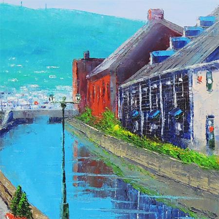 絵画 肉筆油絵 作者不詳 風景画 運河のある風景 絵画 肉筆油絵 作者不詳 風景画 運河のある風景 - メルカリ