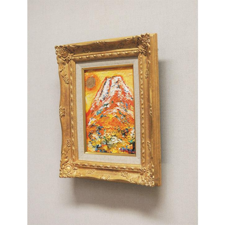 絵画 油絵 赤富士 （岡島哲夫） 【肉筆】【油絵】【日本の風景】【富士