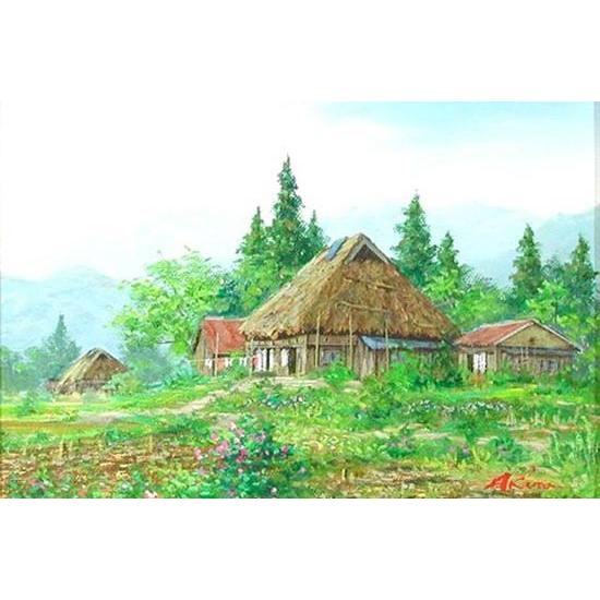 絵画 油絵 信州（安曇野） （広瀬明） 【肉筆】【油絵】【日本の風景