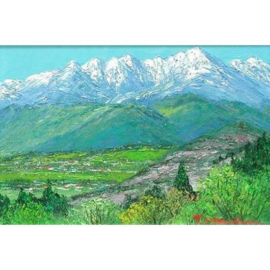 絵画 油絵 木曽 駒ヶ岳 (岡島哲夫) 【海・山】【肉筆】【油絵 絵画 油絵 木曽 駒ヶ岳 (岡島哲夫) 【海・山】【肉筆】【油絵