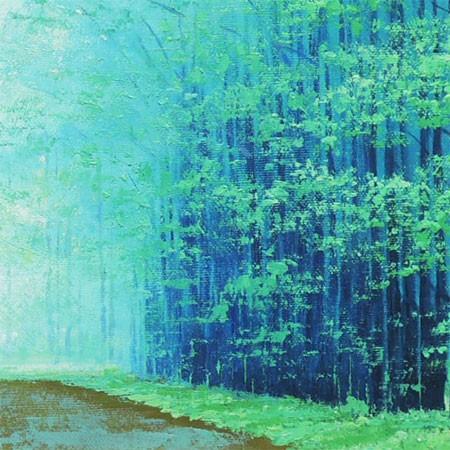 小川久雄 別府湾 風景画 8号 ガラス額