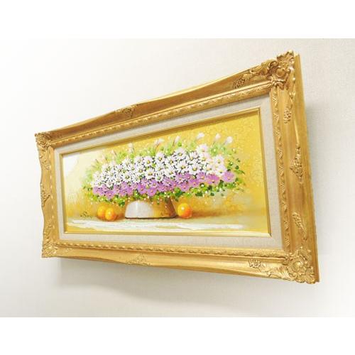 絵画 油絵 マーガレット （SOO） 【肉筆】【油絵】【花】【横長