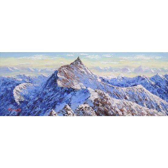 油絵・槍ヶ岳 絵画 油絵 槍ヶ岳（朝焼け）（西村拡人） 送料無料 【海・山