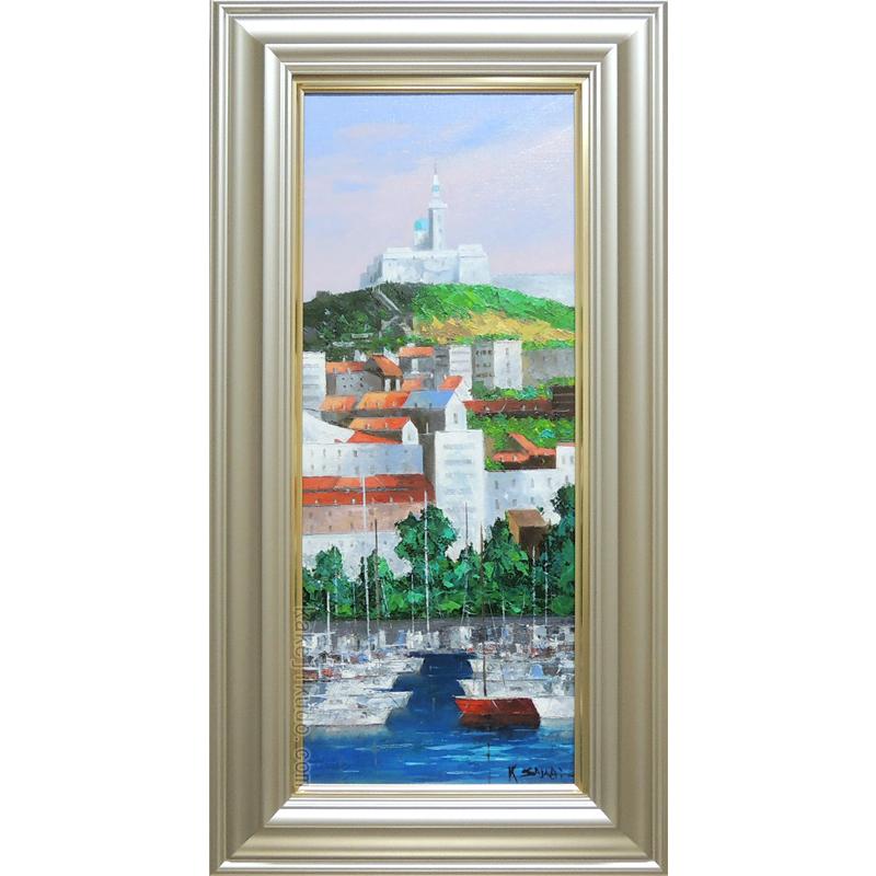 絵画 油絵 マルセイユ （酒井健吉） 【肉筆】【油絵】【外国の