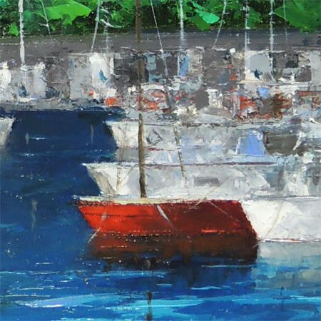 絵画 油絵 マルセイユ （酒井健吉） 【肉筆】【油絵】【外国の風景