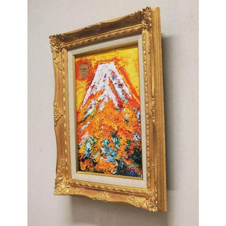 絵画 油絵 赤富士 (岡島哲夫) 【肉筆】【油絵】【日本の風景 絵画 油絵 赤富士 (岡島哲夫) 【肉筆】【油絵】【日本の風景