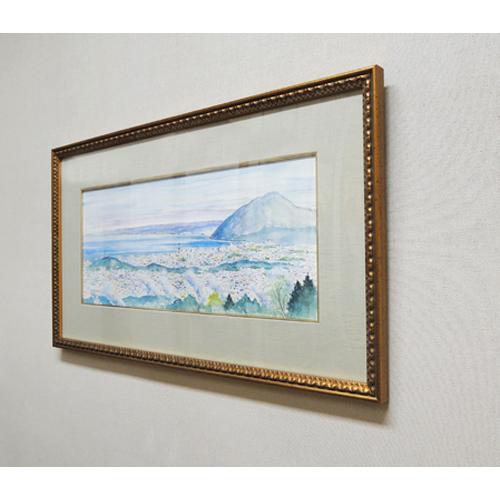 絵画 別府湾 高崎山 (滝川英彦) 【海・山】【肉筆】【水彩】【日本の