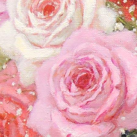 絵画 油絵 ばら (日野皖) 【肉筆】【油絵】【花】【6号】 : 掛け軸