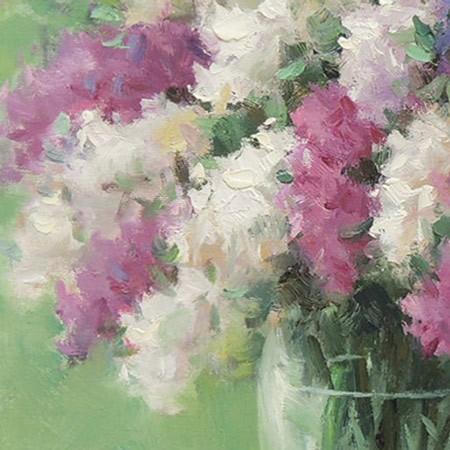 油絵 絵画 【ライラック】 内藤一男「ライラック」油絵・F6号 絵画買取・販売の小竹美術