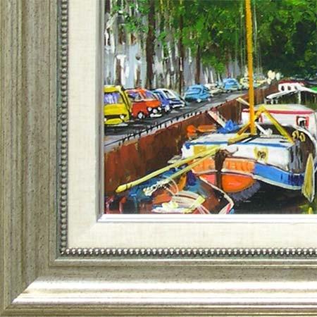 絵画 油絵 アムステルダムの運河 (藤原英信) 【肉筆】【油絵 絵画 油絵 アムステルダムの運河 (藤原英信) 【肉筆】【油絵