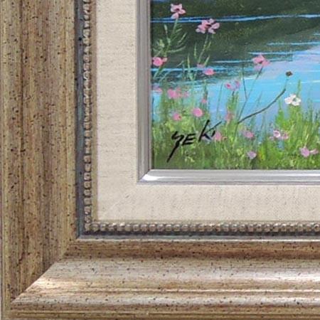 絵画 油絵 富士と河口湖 (関健造) 【海・山】【肉筆】【油絵】【日本の