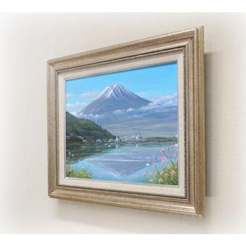 絵画 油絵 富士と河口湖 (関健造) 【海・山】【肉筆】【油絵】【日本の