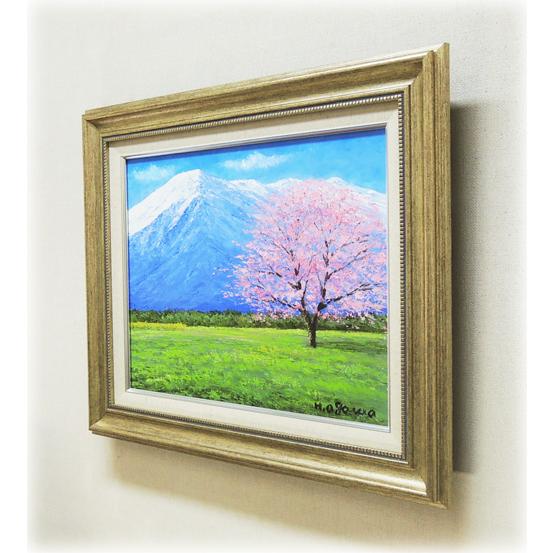 絵画　油絵　岩手山の桜　(小川久雄)　　【海・山】【肉筆】【油絵】【日本の風景】【6号】｜kakejiku｜05