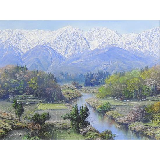 絵画 油絵 白馬岳 （佐田光） 【海・山】【肉筆】【油絵】【6号