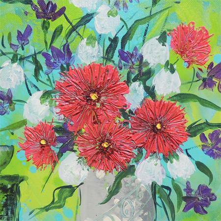 絵画 油絵 花のある静物 （加瀬洋子） 【肉筆】【油絵】【花】【6号