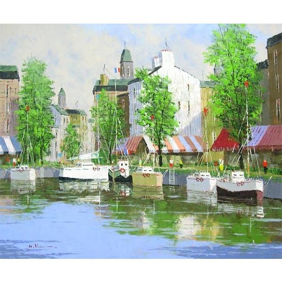 絵画 油絵 サン・マーロ（フランス） F20号 （黒沢久）  【肉筆】【油絵】【外国の風景】【大型絵画】の画像