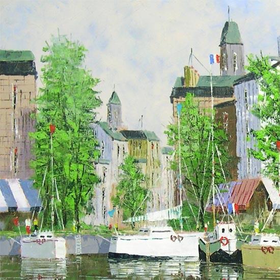 絵画 油絵 サン・マーロ（フランス） F20号 （黒沢久）  【肉筆】【油絵】【外国の風景】【大型絵画】の画像