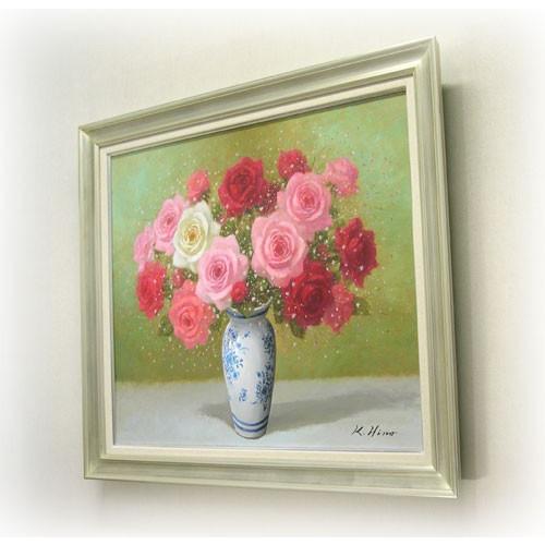絵画 油絵 ばら F30号 (日野皖) 【肉筆】【油絵】【花】【大型 絵画 油絵 ばら F30号 (日野皖) 【肉筆】【油絵】【花】【大型
