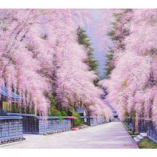 絵画 油絵 角館の桜 F20号 (木村由記夫) 【肉筆】【油絵 絵画 油絵 角館の桜 F20号 (木村由記夫) 【肉筆】【油絵