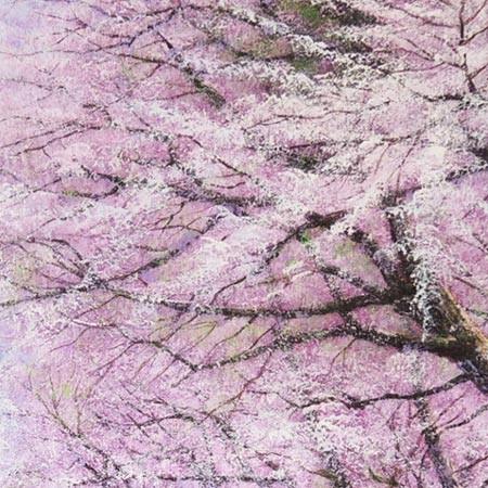 絵画 油絵 二十間道路桜並木 F30号 (木村由記夫) 【肉筆 絵画 油絵 二十間道路桜並木 F30号 (木村由記夫) 【肉筆