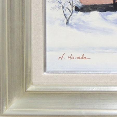 絵画 油絵 白川郷 F30号 （原田信夫） 【肉筆】【油絵】【日本の風景